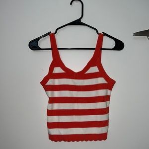 Orange and white Universal Thread cropped tank